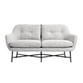 Moderne grijze loveseat met metalen onderstel
